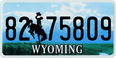 WY license plate 8275809