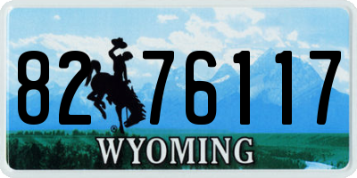 WY license plate 8276117