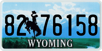 WY license plate 8276158