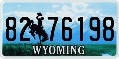 WY license plate 8276198