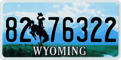WY license plate 8276322