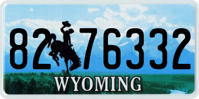 WY license plate 8276332