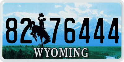 WY license plate 8276444