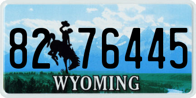 WY license plate 8276445