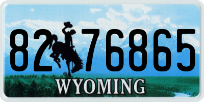 WY license plate 8276865