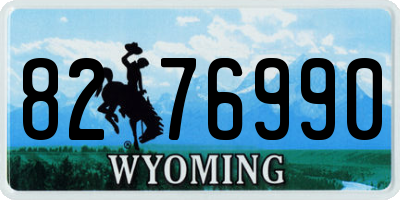 WY license plate 8276990