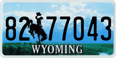 WY license plate 8277043