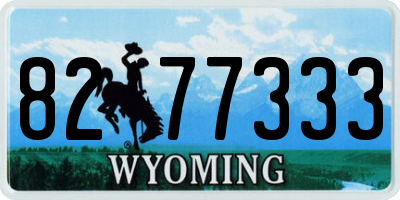 WY license plate 8277333