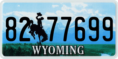 WY license plate 8277699