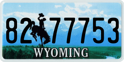 WY license plate 8277753
