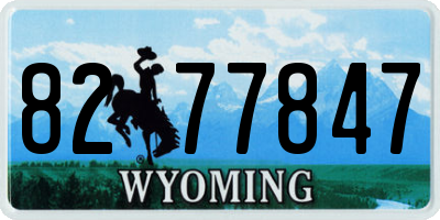 WY license plate 8277847