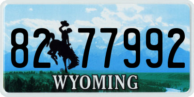 WY license plate 8277992