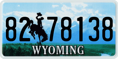 WY license plate 8278138