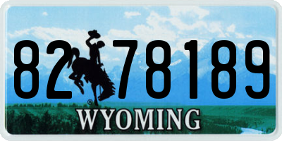 WY license plate 8278189