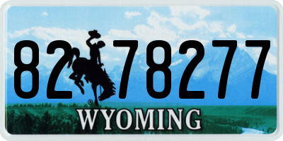 WY license plate 8278277