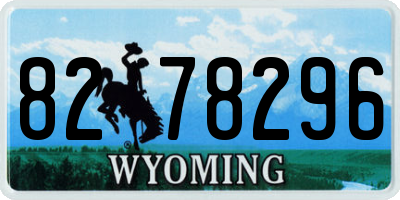 WY license plate 8278296