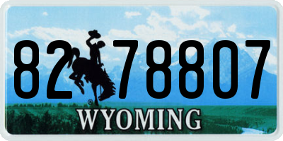WY license plate 8278807