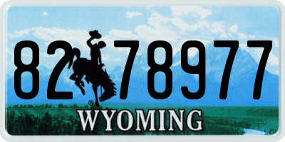 WY license plate 8278977