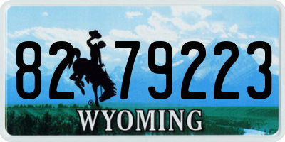 WY license plate 8279223