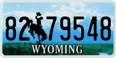 WY license plate 8279548