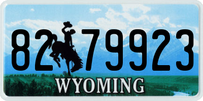 WY license plate 8279923
