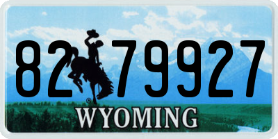 WY license plate 8279927