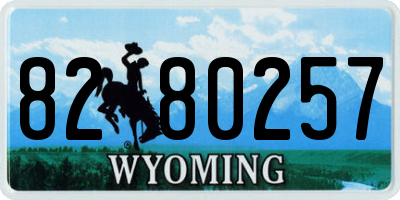 WY license plate 8280257