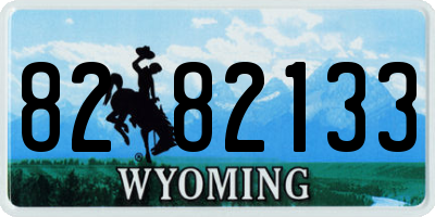 WY license plate 8282133