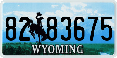 WY license plate 8283675