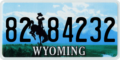 WY license plate 8284232