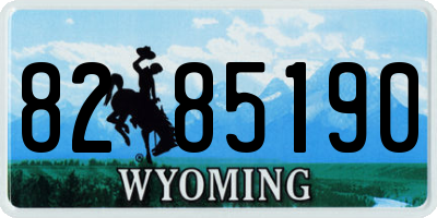 WY license plate 8285190