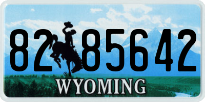 WY license plate 8285642