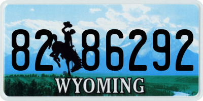 WY license plate 8286292
