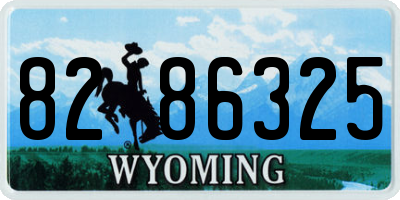 WY license plate 8286325