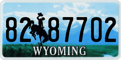 WY license plate 8287702