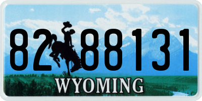 WY license plate 8288131