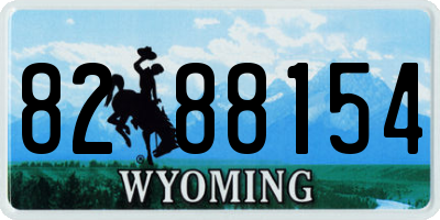 WY license plate 8288154