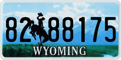WY license plate 8288175