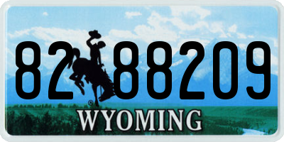 WY license plate 8288209