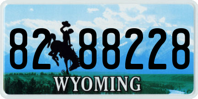 WY license plate 8288228