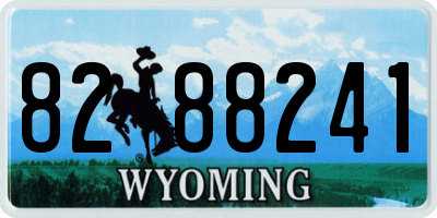 WY license plate 8288241