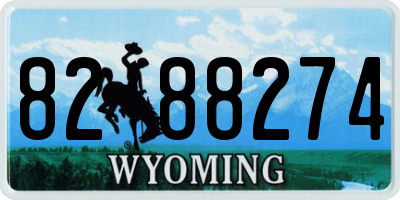 WY license plate 8288274