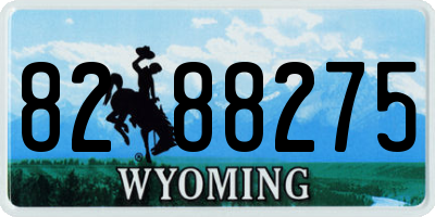 WY license plate 8288275