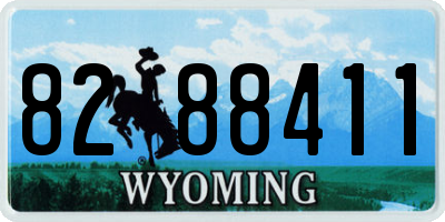 WY license plate 8288411