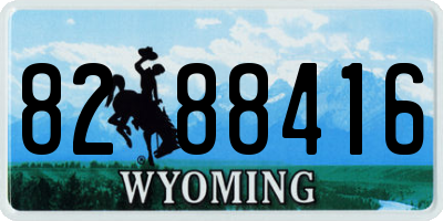WY license plate 8288416