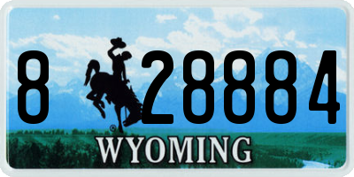 WY license plate 828884