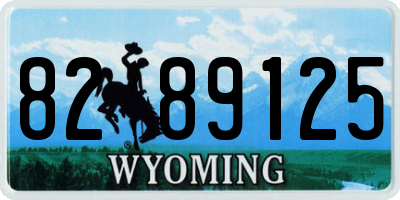 WY license plate 8289125