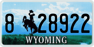 WY license plate 828922