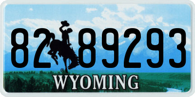 WY license plate 8289293