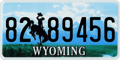 WY license plate 8289456